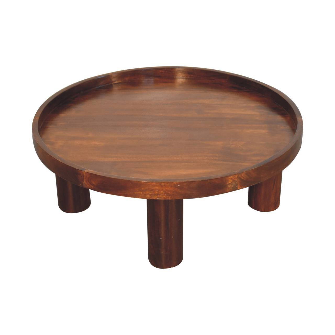 Solid Wood Crescent Chestnut Coffee Table