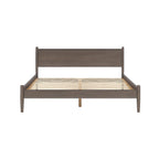 Mid-Century Modern Platform Bed King in Gray Finish.