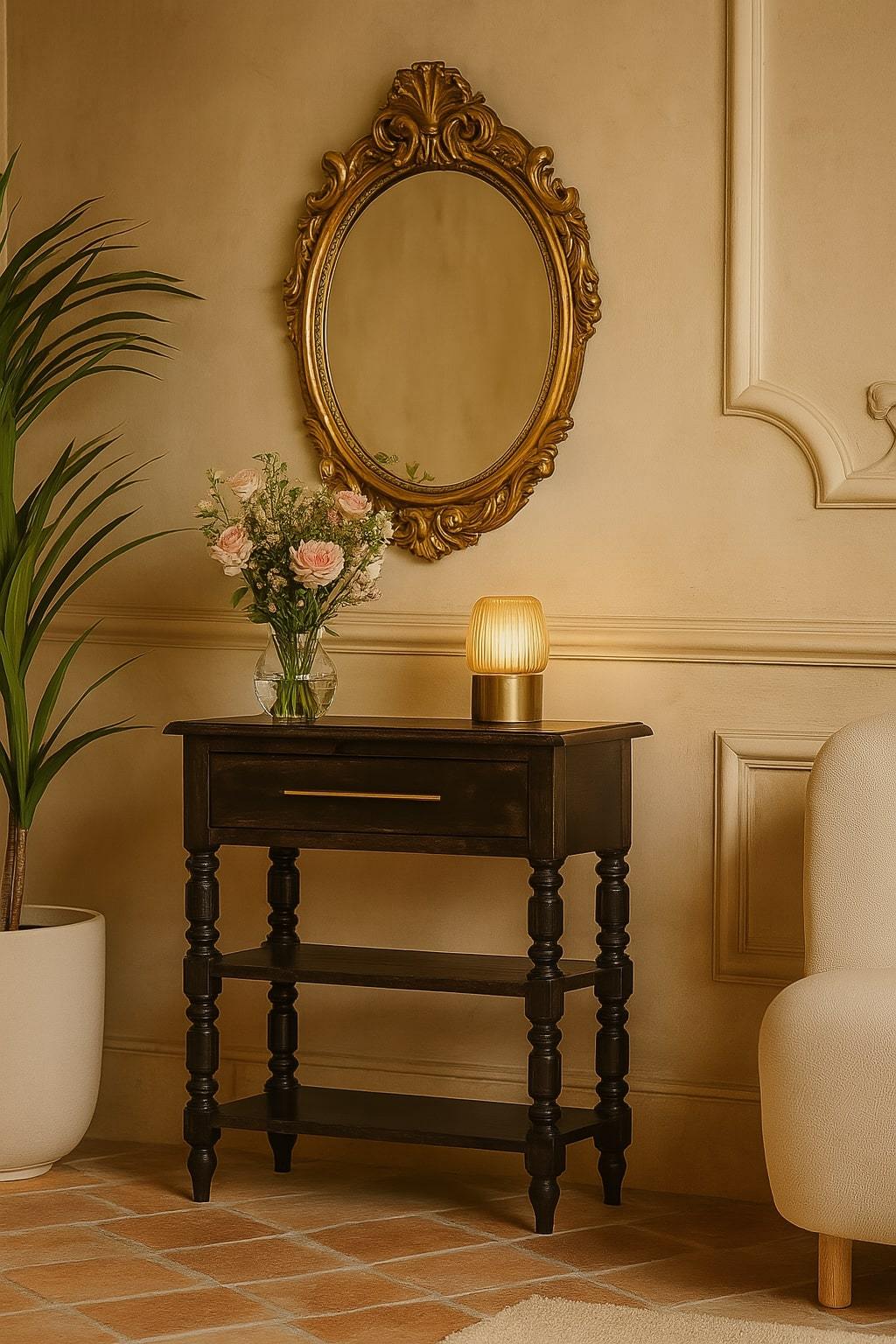 Solid Wood Heritage Turned-Leg Side Table