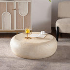 Mid-Century Round Coffee Table - MgO Faux Stone Design.