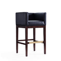 Kingsley Wood Upholstered Barstool in Black