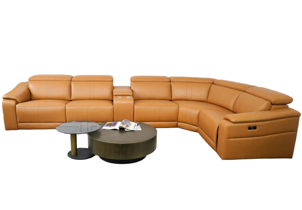 6-Piece Modular Leather Sofa for Living Room.