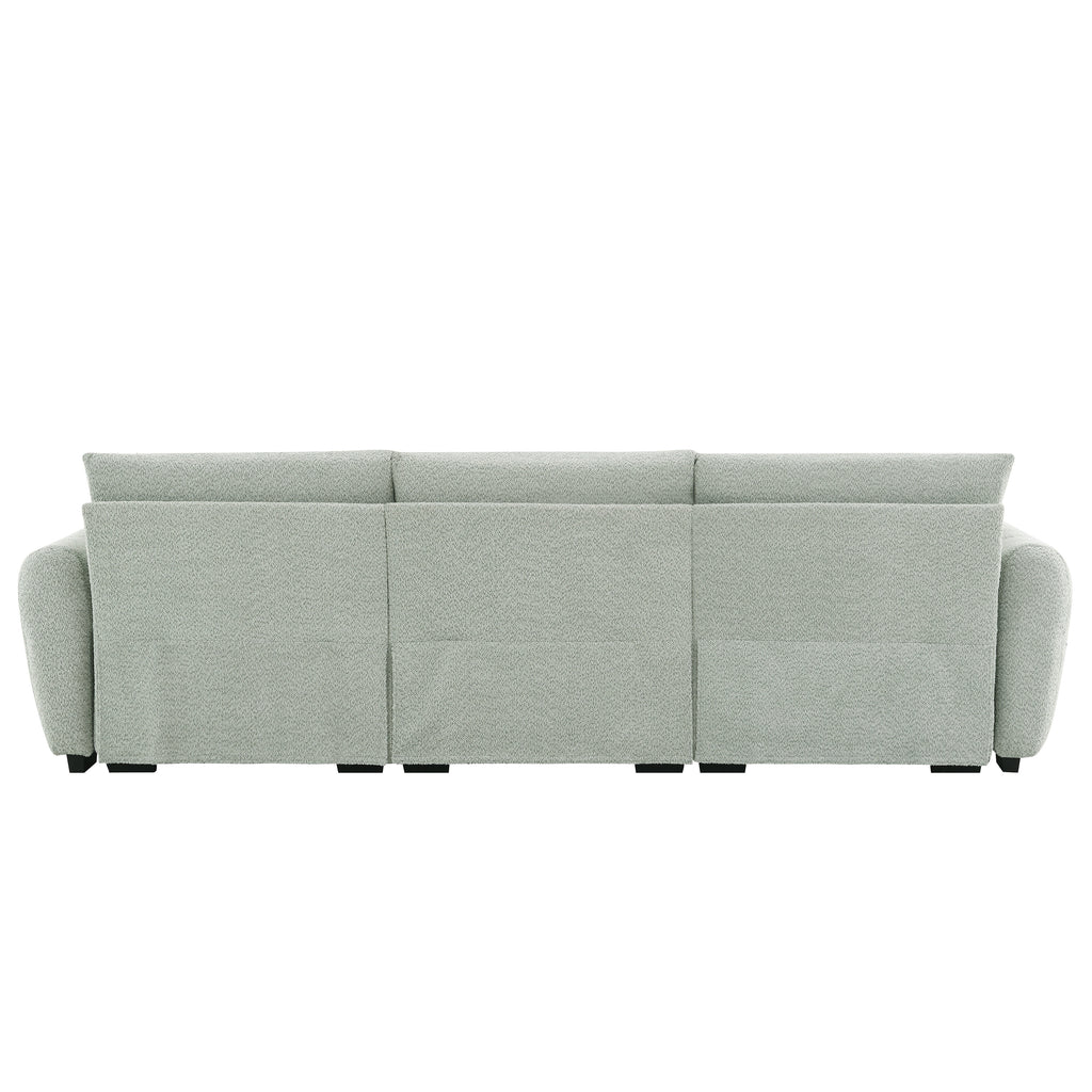 Straight rear view of Modular Sectional Sofa with Ottoman - Versatile and Sturdy, showcasing the clean lines and sturdy modular structure.