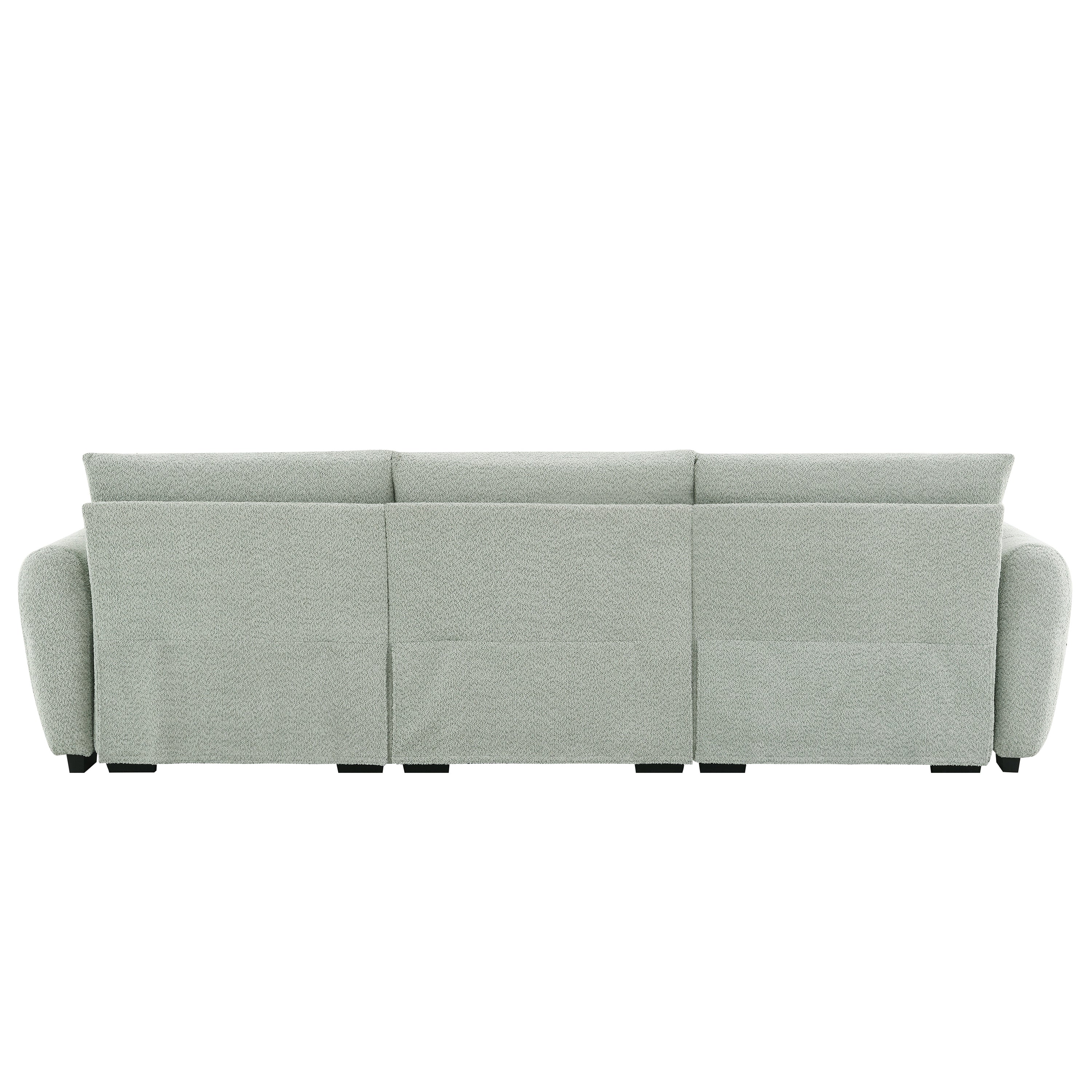 Straight rear view of Modular Sectional Sofa with Ottoman - Versatile and Sturdy, showcasing the clean lines and sturdy modular structure.