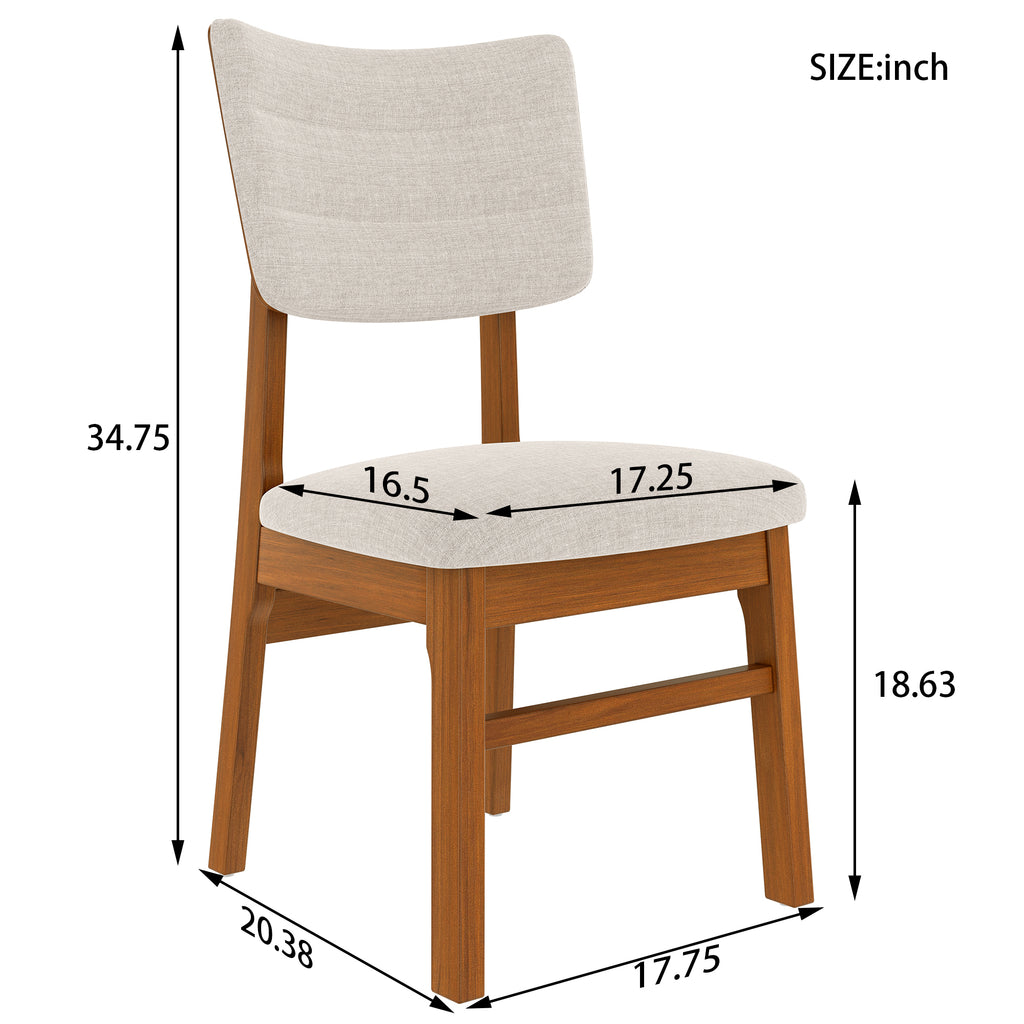 Dimensions of a Mid-Century Modern Dining Chair showing seat height, width, and depth with ergonomic design.