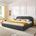 King Size Upholstered Bed Frame with Curved Headboard.