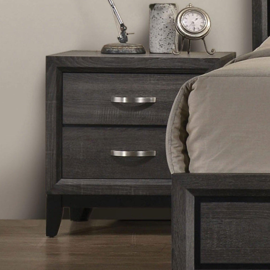 Two Tone Nightstand with Two Drawers for Bedroom.