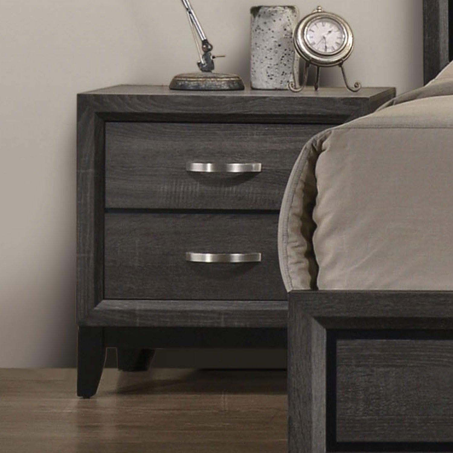 Two Tone Nightstand with Two Drawers for Bedroom.