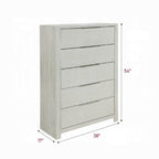 Modern Beige Storage Chest with 5 Drawers for Bedroom.