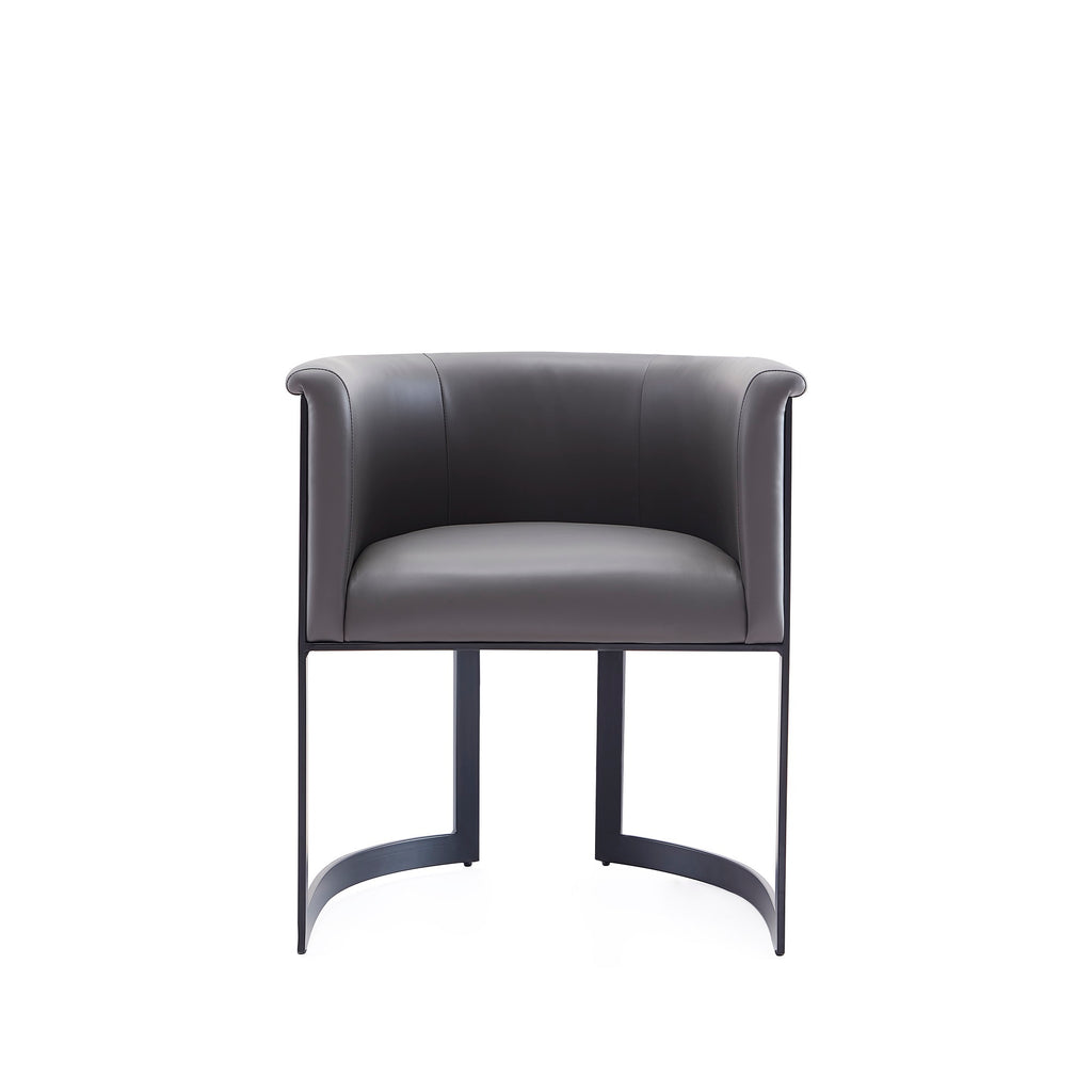 Corso Metal Vegan Leather Dining Chair in Graphite