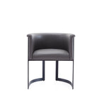 Corso Metal Vegan Leather Dining Chair in Graphite