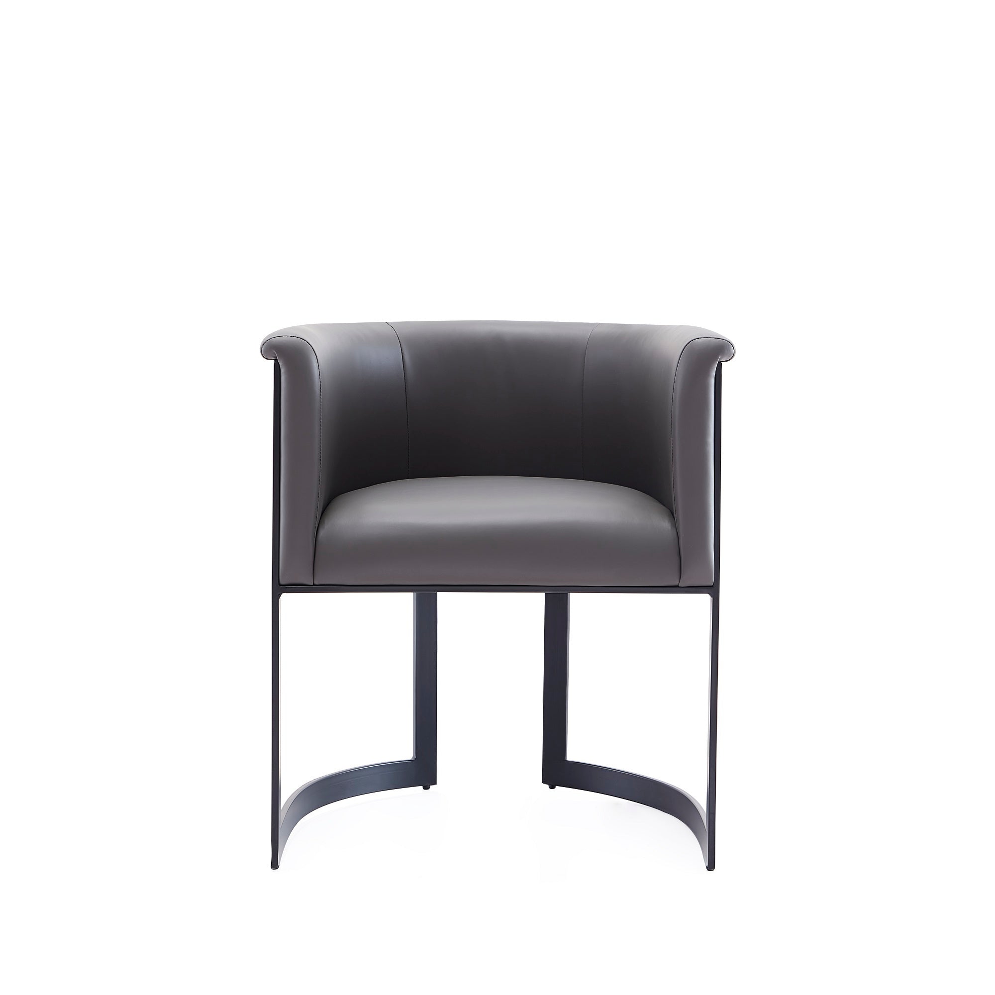 Corso Metal Vegan Leather Dining Chair in Graphite
