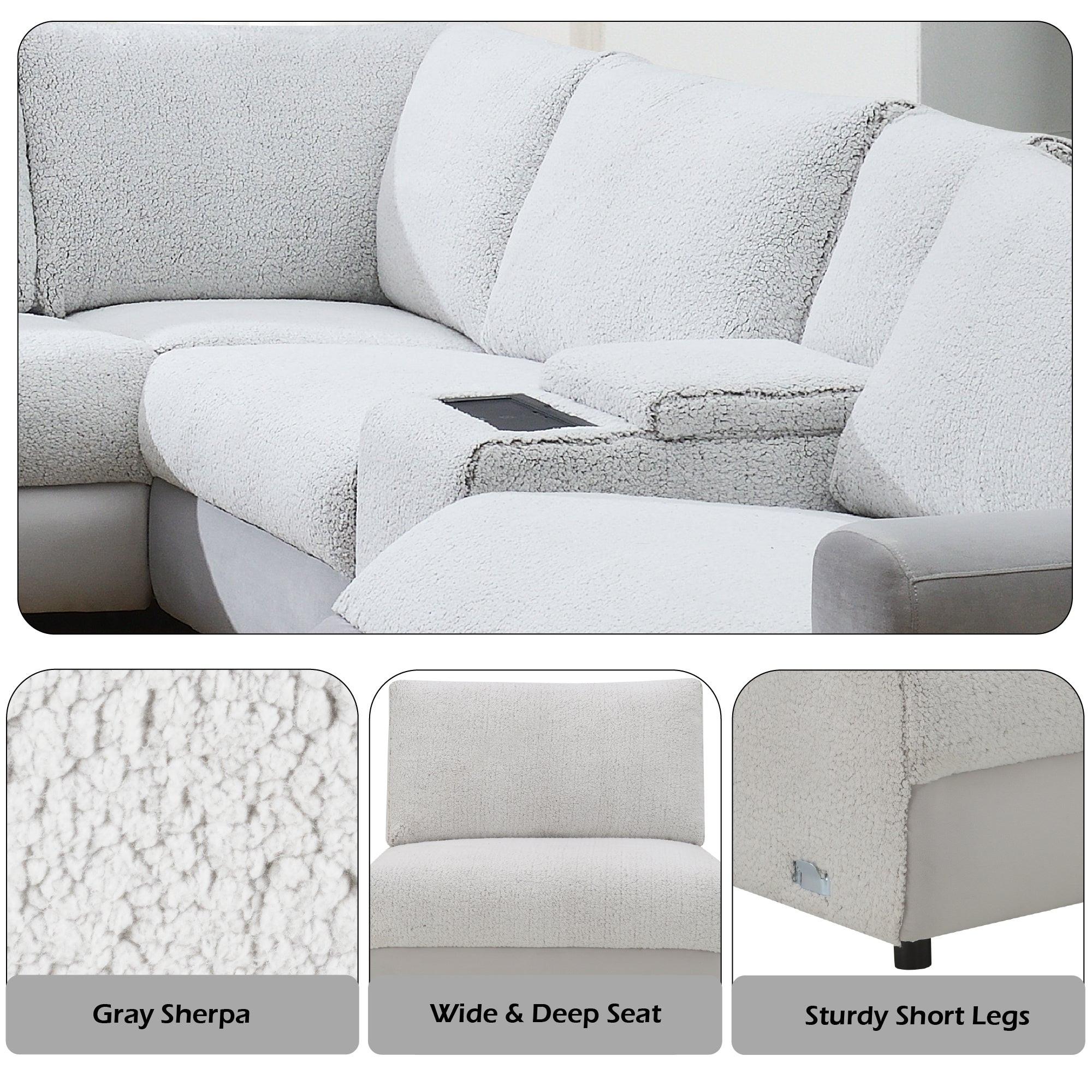 Tarrance Gray Power Recliner Sectional with Multifunction.