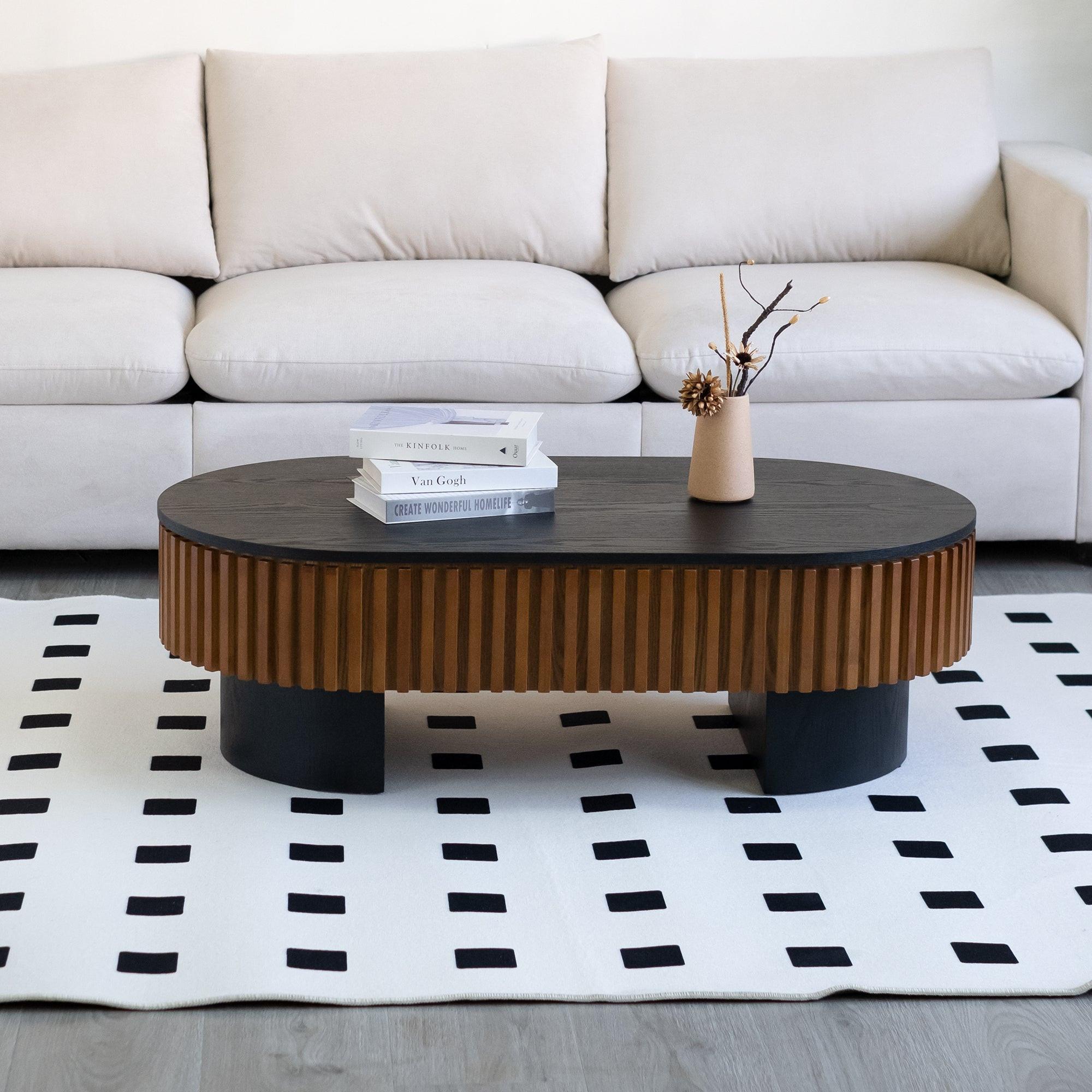 43.7'' Modern Coffee Table with Hidden Storage and Removable Top.