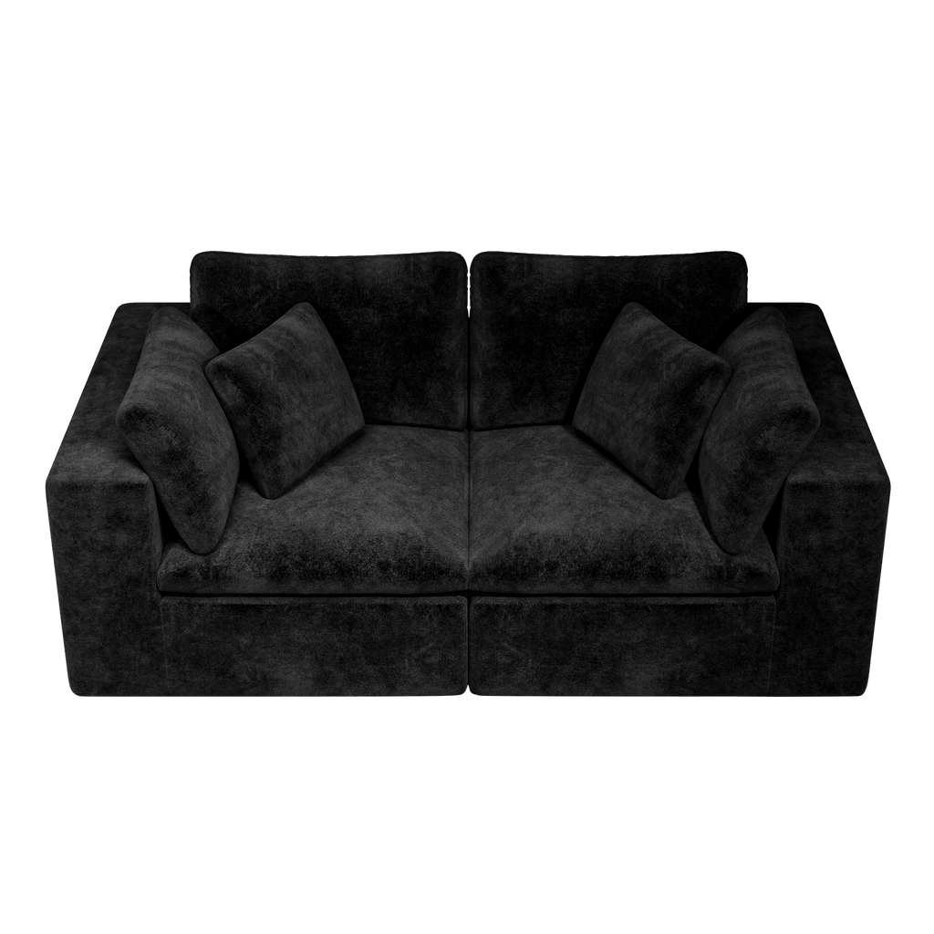 Modular Sectional Sofa Black - No Assembly Required Design.
