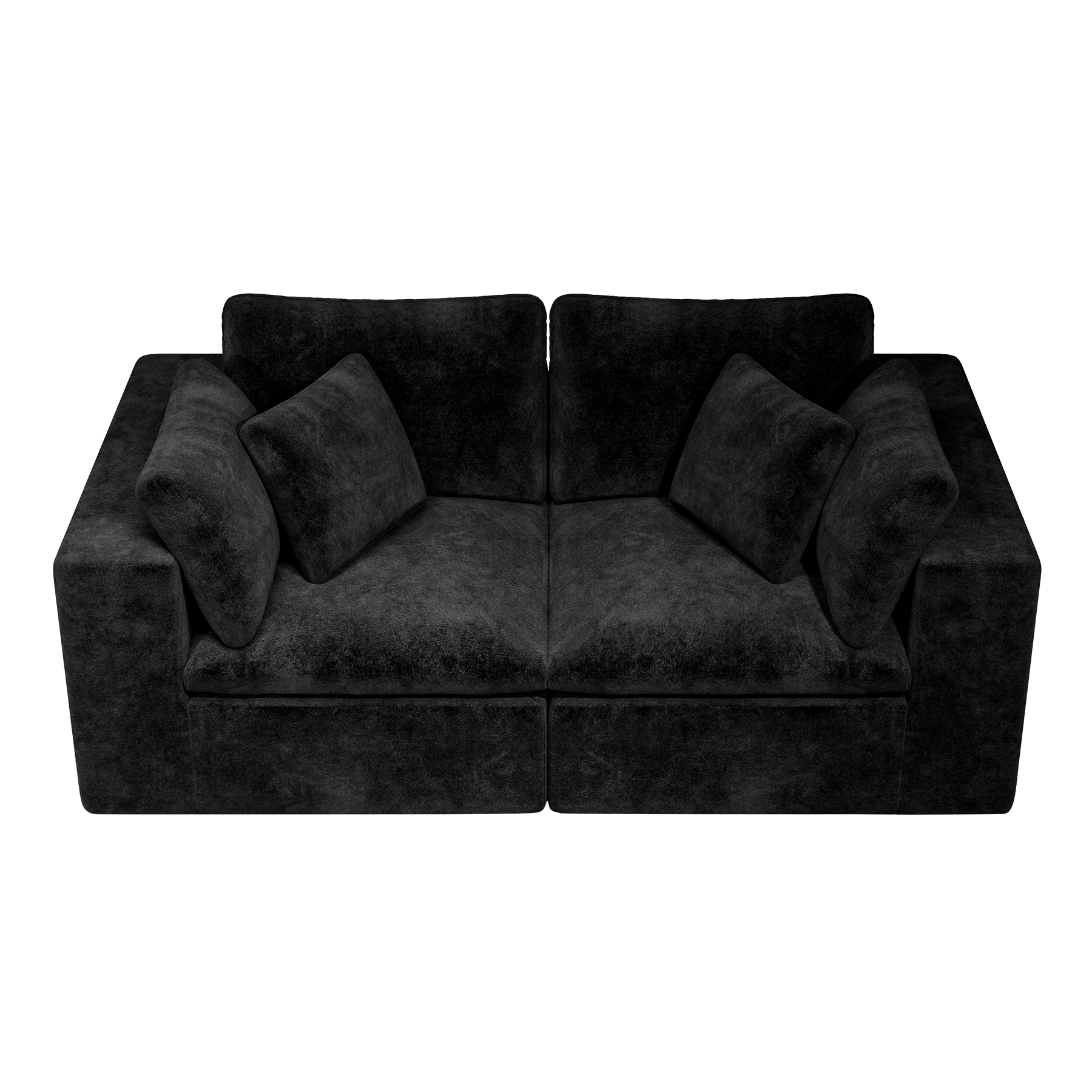 Modular Sectional Sofa Black - No Assembly Required Design.