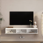 Floating TV Stand with LED Lights for Stylish Living Rooms.