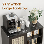 Rattan Buffet Cabinet with Drawers for Living Room & Kitchen.