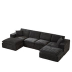 Chenille Cloud Sofa - Modern Comfort in dark gray chenille, modular and combinable for versatile home or office seating arrangements.