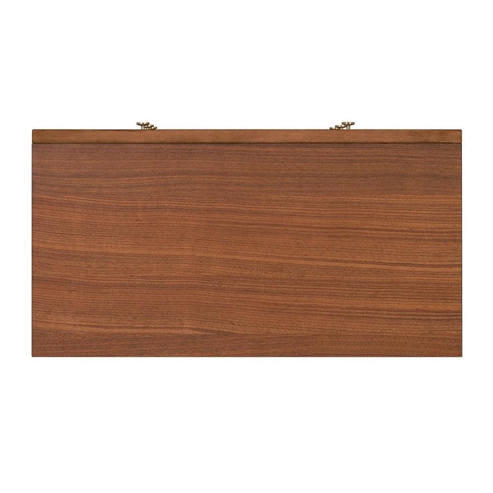 1pc Walnut Finish Five-Drawers Tall Chest for Bedroom.