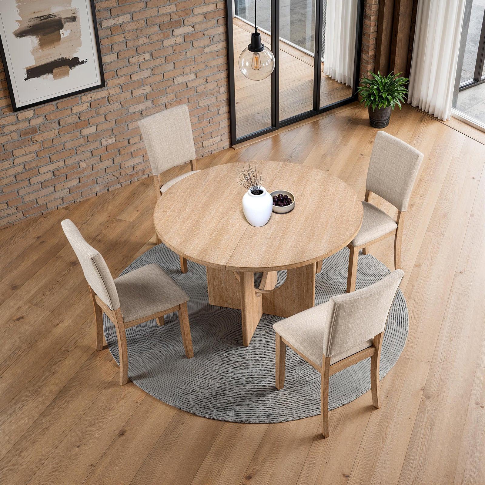 5pc Dining Set Natural Color for Dining Room.
