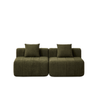 Modular Chenille Sectional Sofa with 2 Pillows.