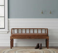 Solid Wood Leather Bench - Artisan Furniture.