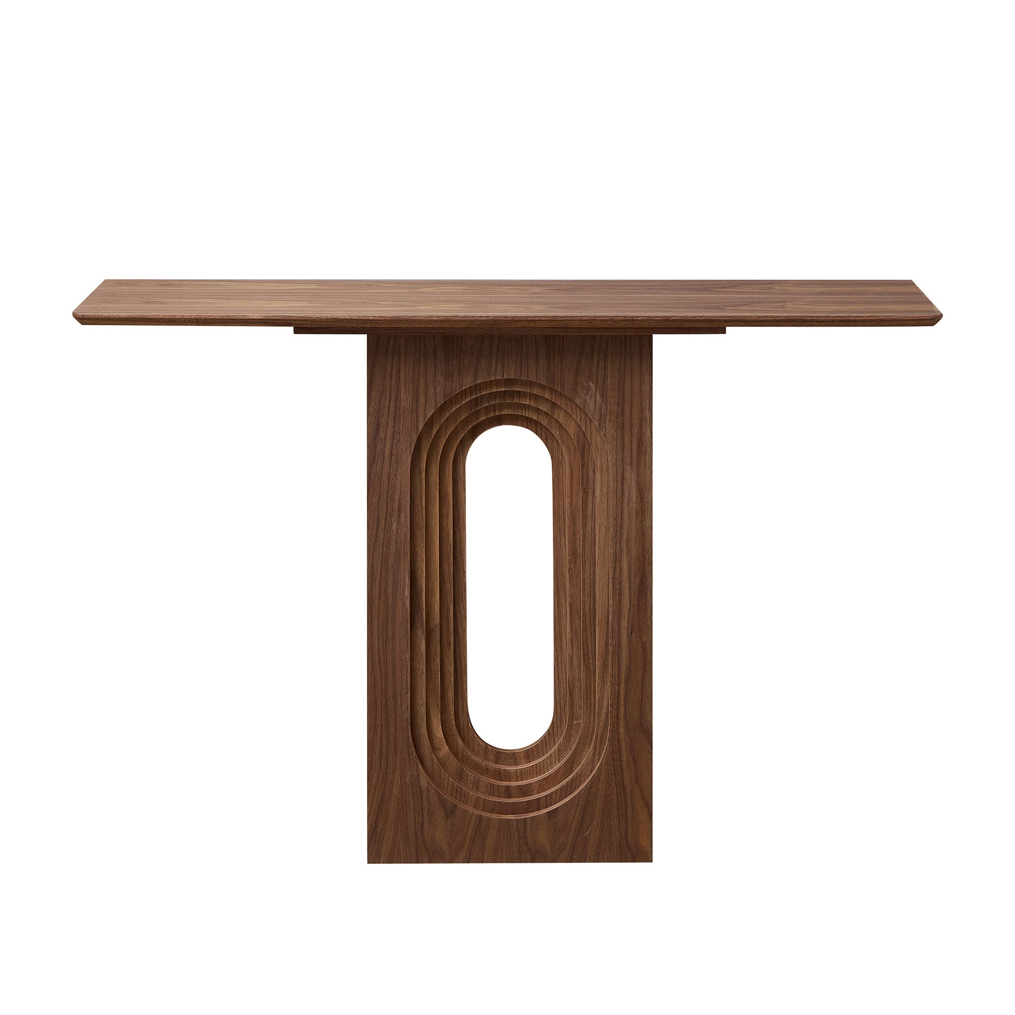 Walnut Modern Console Table with Loopback Design