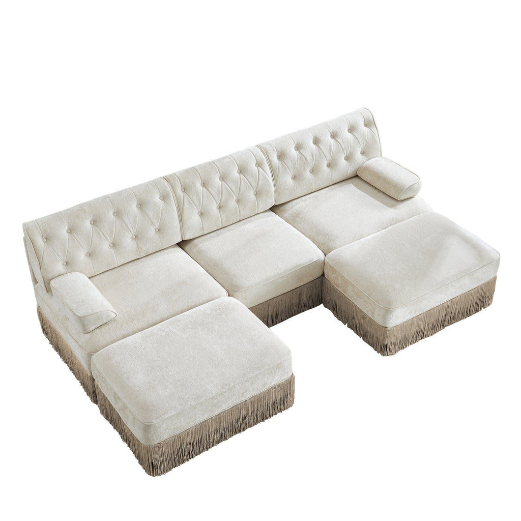 Modular Velvet Chesterfield Sofa for Living Room.