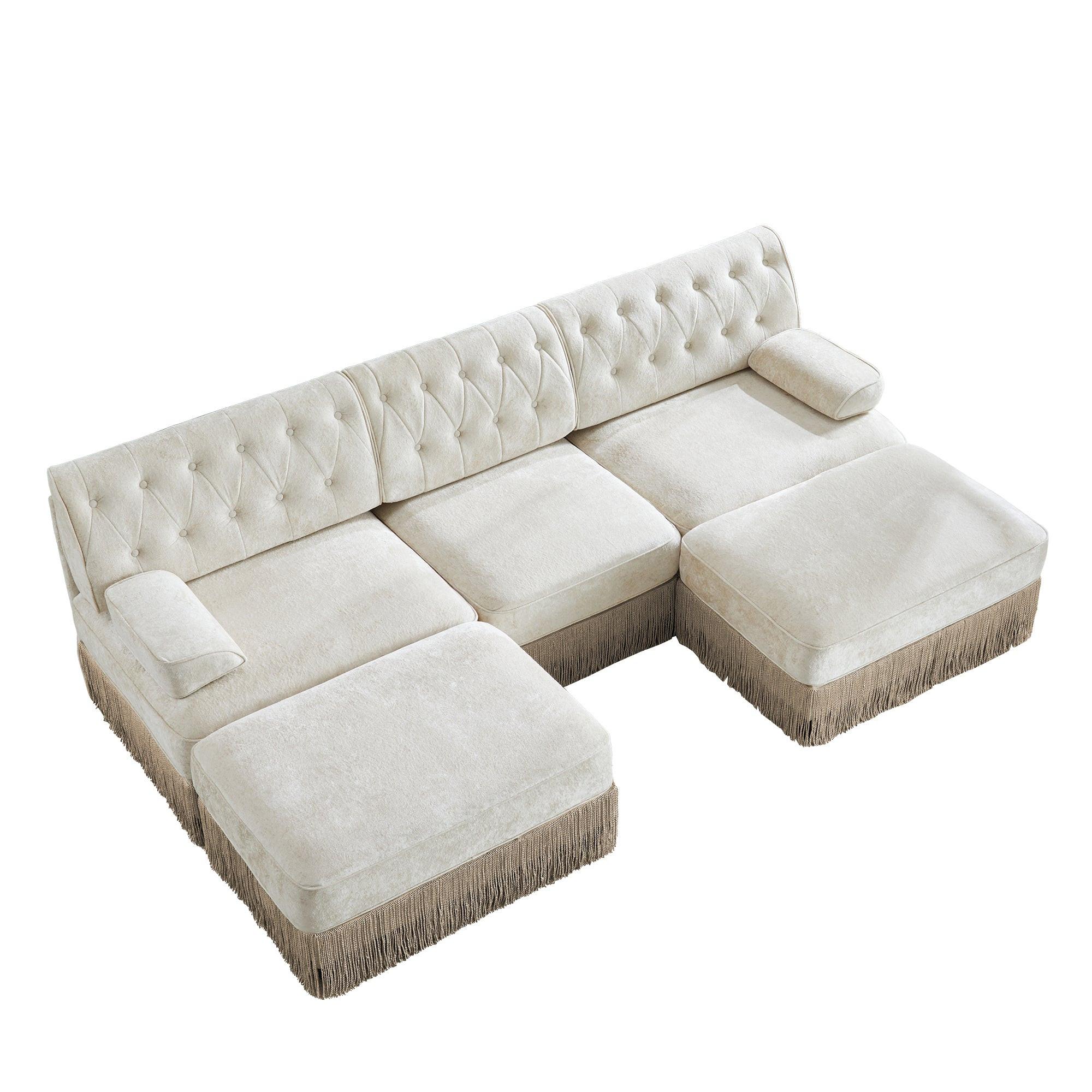 Modular Velvet Chesterfield Sofa for Living Room.