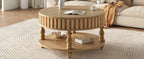 Mid-Century Modern Fluted Coffee Table with Storage.