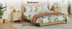 Rattan Nightstand Set of 2 - Modern Bedroom Storage.