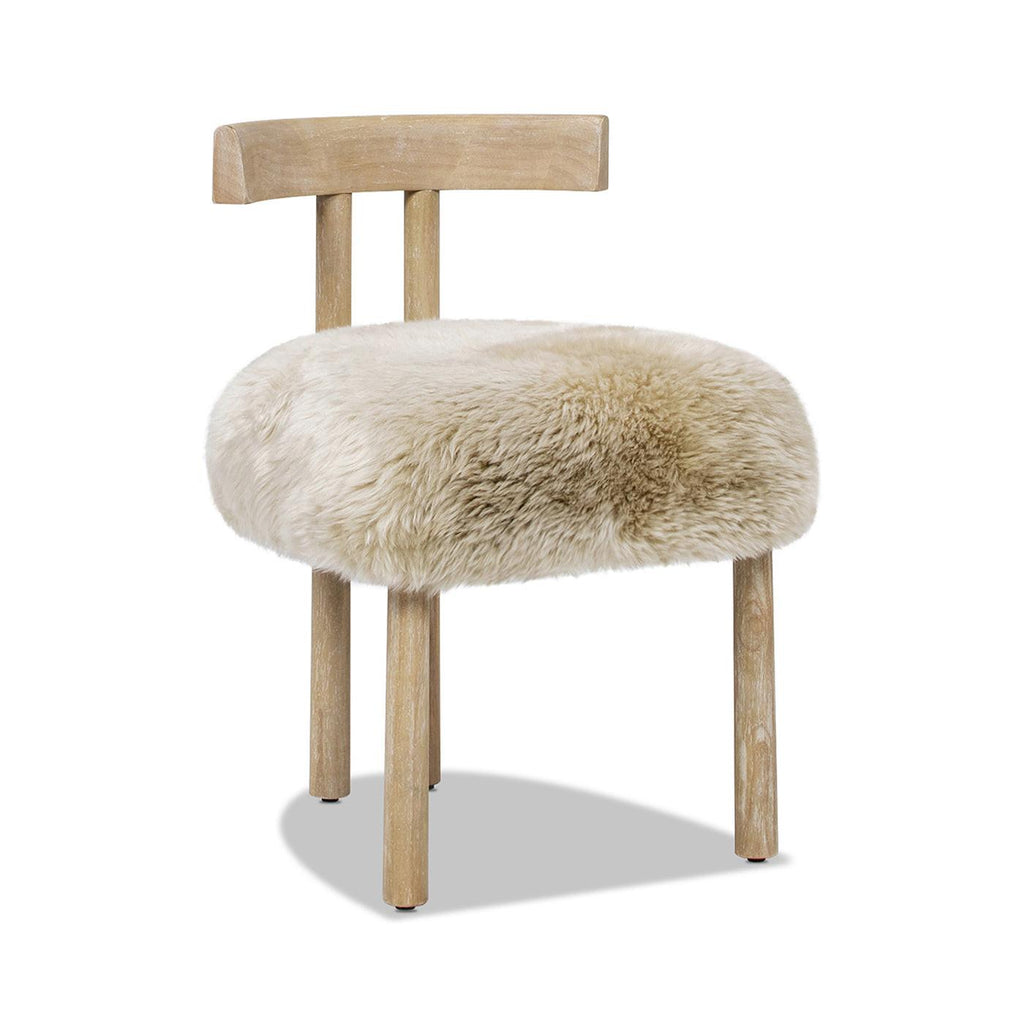 Genuine Sheepskin Dining Chair with Split Back Design.
