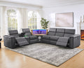 5-Seater L-Shaped Power Reclining Sofa with Integrated LED & Speakers