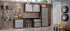 Dark Gray Metal Garage Table | Durable Workspace Solution.