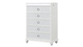 Abigale Modern 5-Drawer Wood Storage Chest with LED in White