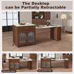 80-inch Expandable Kitchen Island with Dining Table.