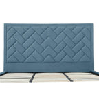 Crosby Upholstered Velvet King Bed in Blue.