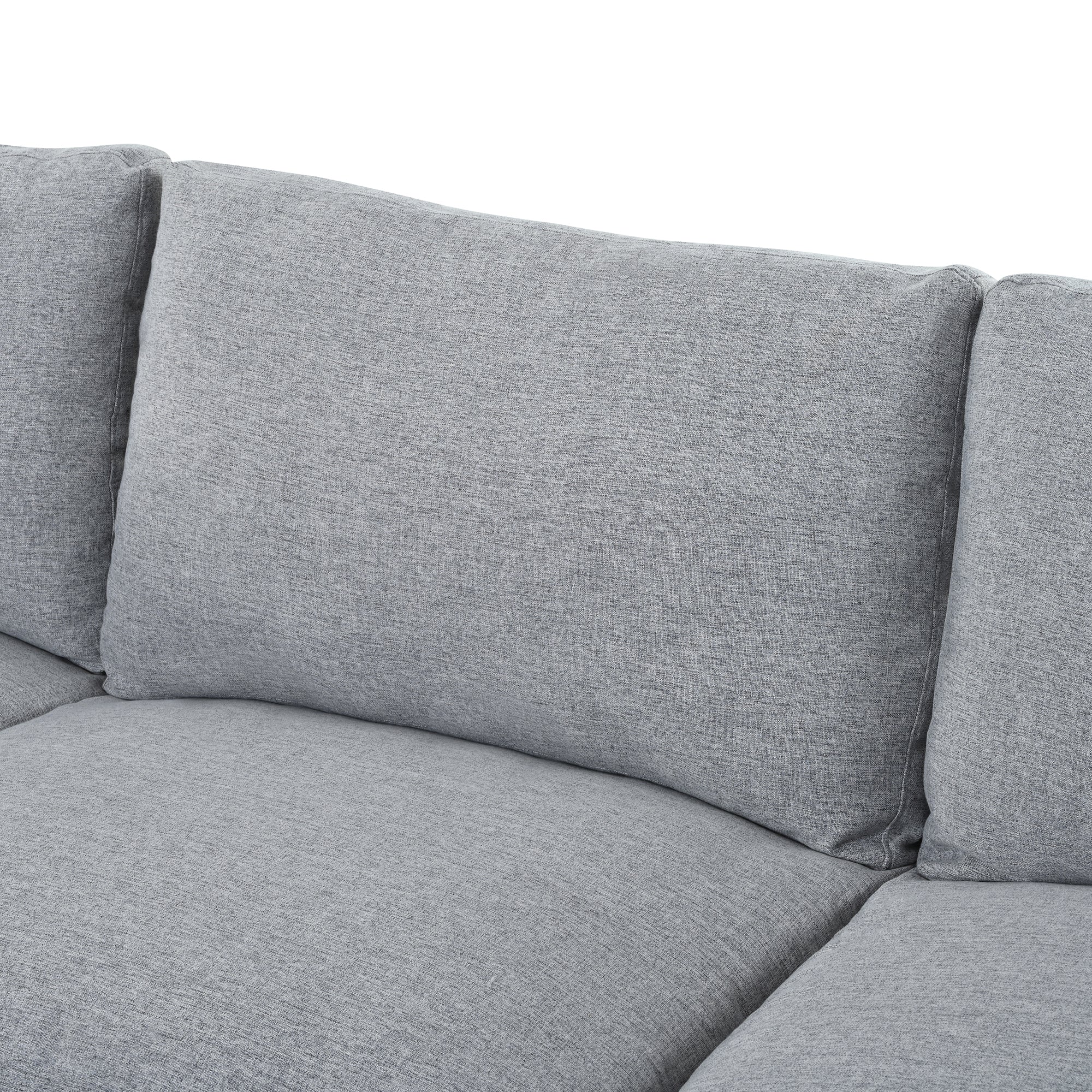 Back cushion detail of 130' U-Shaped Sectional Sofa - Large & Versatile, emphasizing plush support and textured chenille upholstery.