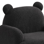 Black Sherpa Bear-Shaped Kids Armchair.