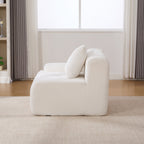 73' Modern Modular Sectional Sofa Loveseat, 2 Seater Tufted Comfy Cloud Tufted Floor Convertible Couch with 2 Pillows, Boneless Conversion Sofa for Living Room,Office, Apartment,Guestroom, Ivory