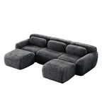Modular Sofa Dark Grey - Boneless Design with flexible configuration. Plush, anti-slip fabric perfect for home theaters or lounges.