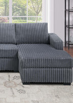 Dark Gray U-Shaped Sectional Set for Comfortable Living Space.