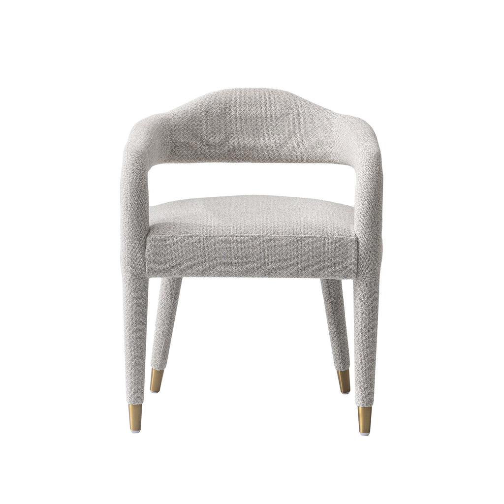 Aspen Upholstered Tweed Armchair in Silver Lining