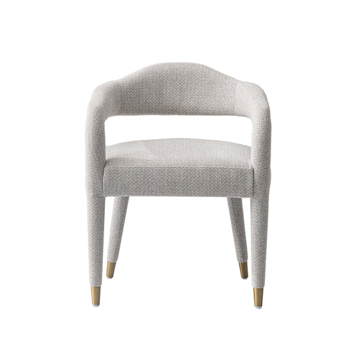 Aspen Upholstered Tweed Armchair in Silver Lining