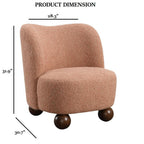 Pink Accent Chair for Living Room - Curved Back Boucle.