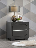 Wenge Wood Nightstand with Touch-Activated LED Lighting