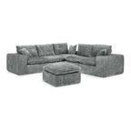 107'' Modern Boucle Sectional Sofa with Moveable Ottoman.