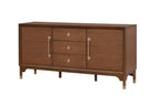 1pc Contemporary Walnut Server for Dining Room Storage.