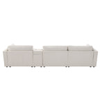 Back view of L-Shaped sectional sofa with clean lines and modular design, emphasizing its sleek and modern construction.